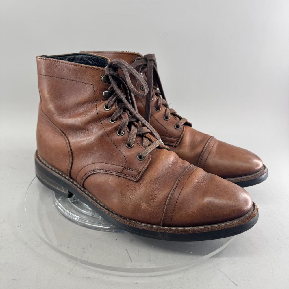 Thursday Boot Co Mens Captain Leather Cap Toe Lace Up Boots Brown Size 10